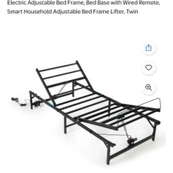 Adjustable Twin Bed Frame with Rails