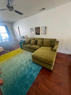 L-shape sectional, sofas , customizable, olive 🫒 color