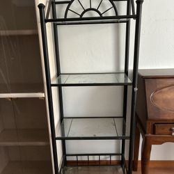 Metal Frame With Glass Shelves