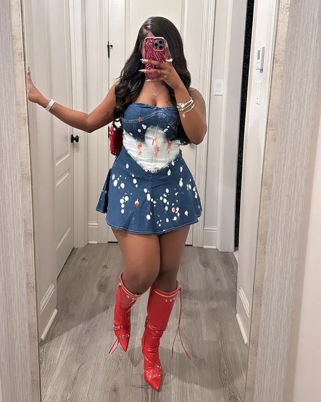 one piece skirt demin