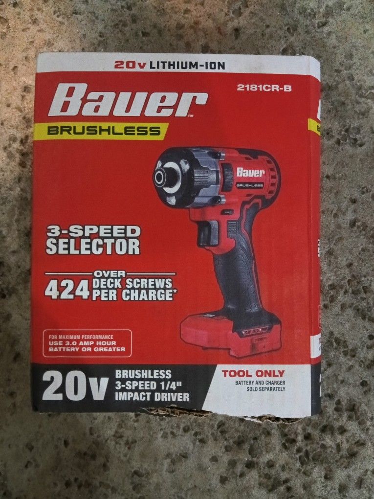 Bauer Brushless 3-speed 1/4 Impact Drill