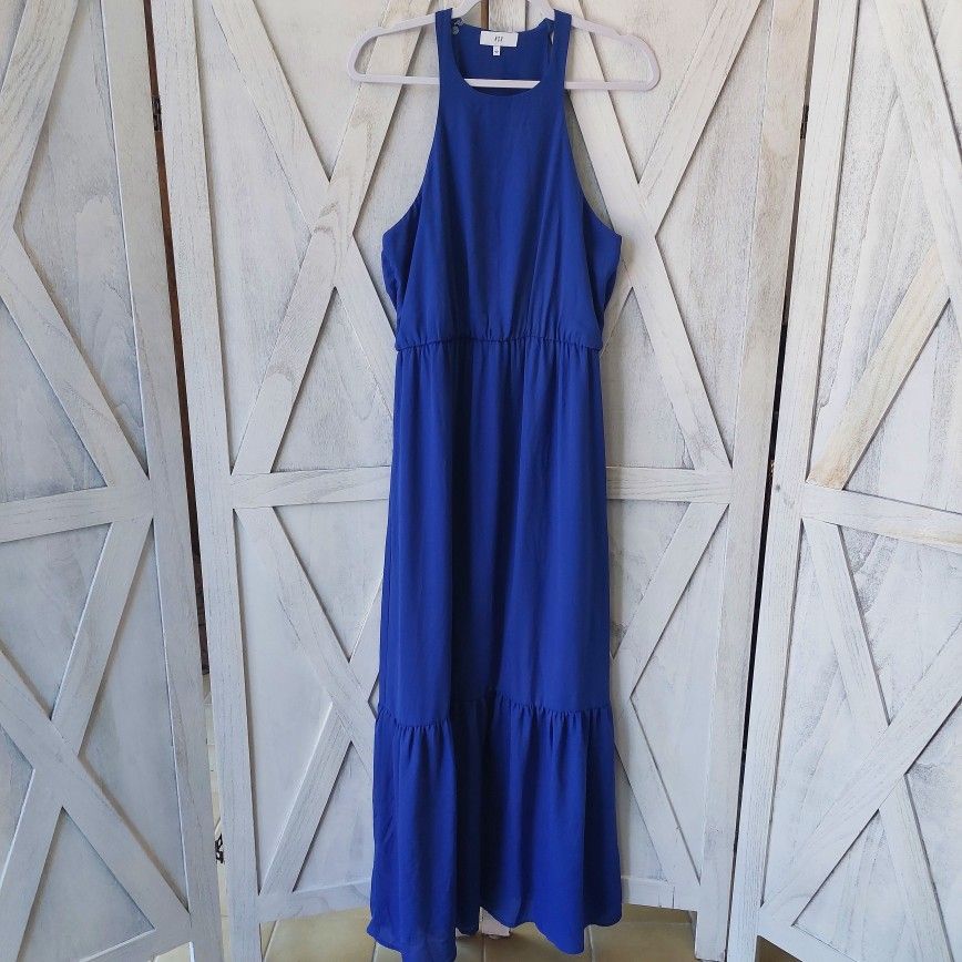 Royal Blue Maxi Halter Dress