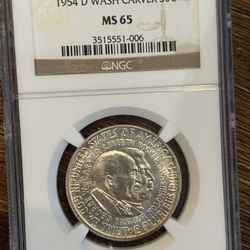 1954-D Booker T. Washington Carver Commemorative Half Dollar – NGC MS65
