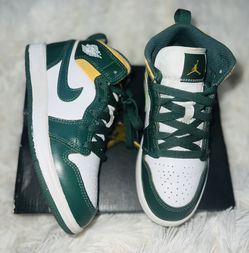 Kids Jordan 1s Mid “Sonics”Shoes