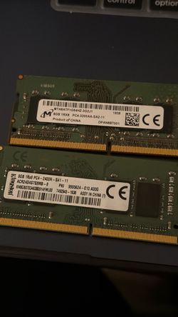 8GB DDR4 RAM Sticks Micron and Kingston