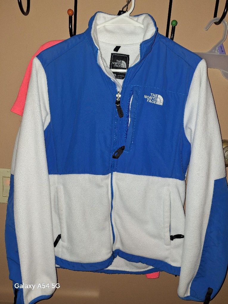 The North Face New Style Denali Fleece Jacket Womens Sz Large Light Blue Full Zip $60