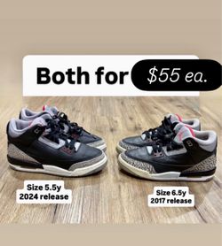 Jordan 3s size 5.5y and 6.5y $55 each