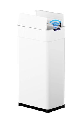 16 Gallon Automatic Trash Can - Stainless Steel with Motion Sensor Butterfly Lid - White