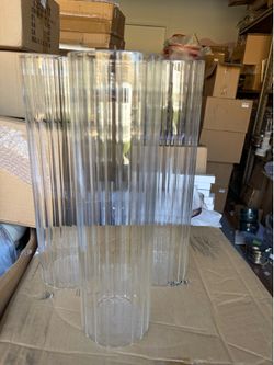 Glass ribbed vases