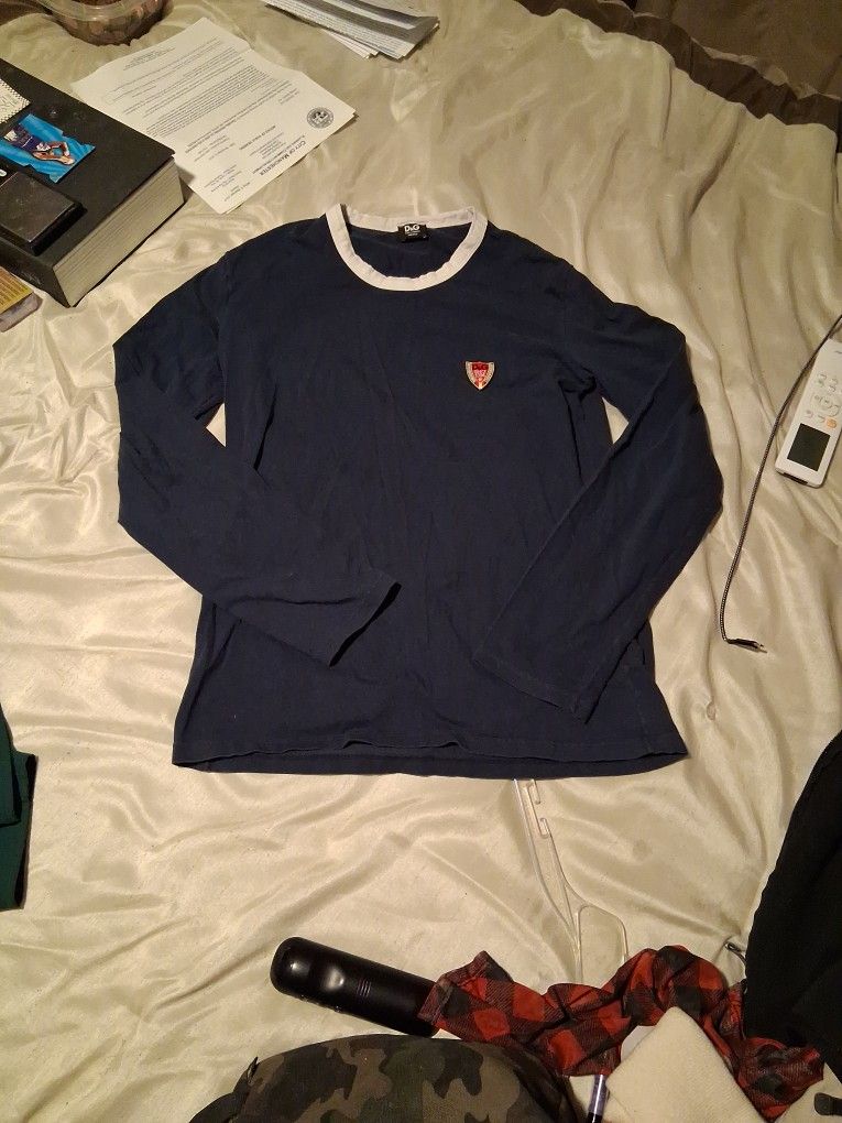 Dolce & Gabbana Unisex Navy Blue Sz S/M Long Sleeve Unisex Shirt