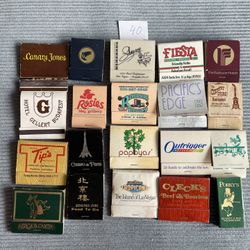 Vintage Advertising Matchbooks Lot of 20, Restaurants Hotels Casinos USA, 1970s–1990s