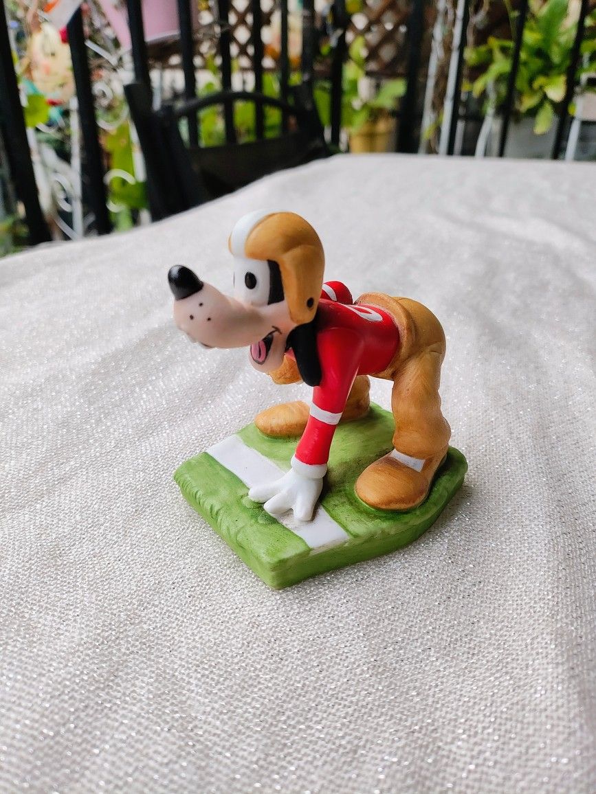 Vintage Walt Disney Porcelain Ceramic Goofy Football Player