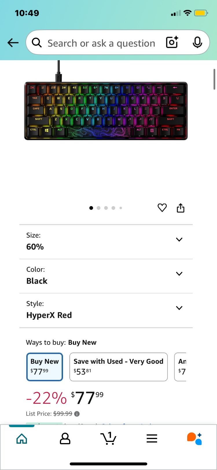 HyperX Keyboard Mouse Combo