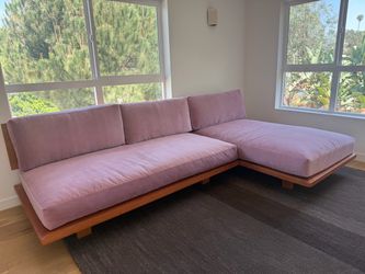 Custom Jorge Maria Los Angeles Cherry + Rosé Sofa & Chaise