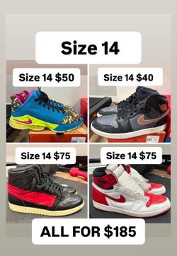 Jordan’s men’s size 14 all for $185