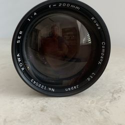 Kowa SER  1:4, F=200mm Telephoto Lens, Very Rare