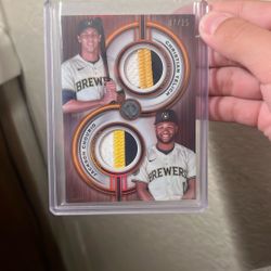 Christian Yelich/ Jackson Chourio Patch Card