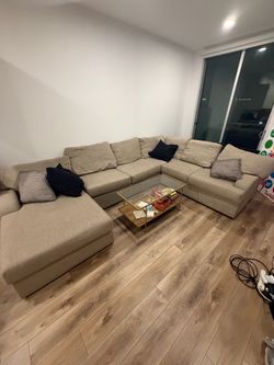 Living Spaces U Shape large couch + free coffee table