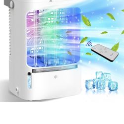 Portable Air Conditioners Fan, 3 Speeds Evaporative Air Cooler with remote, Multi-angle Adjustable Wind, Lightweight, Quiet, Personal Mini Cooling Fan