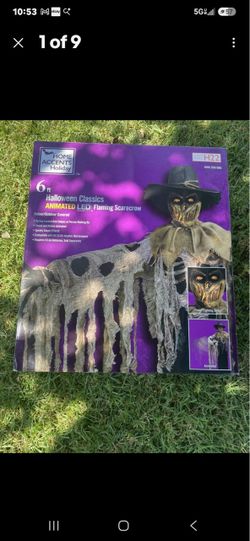 6 FT Halloween Classics animated led flaming scarecrow