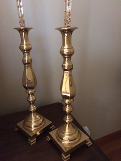 Large brass candlesticks