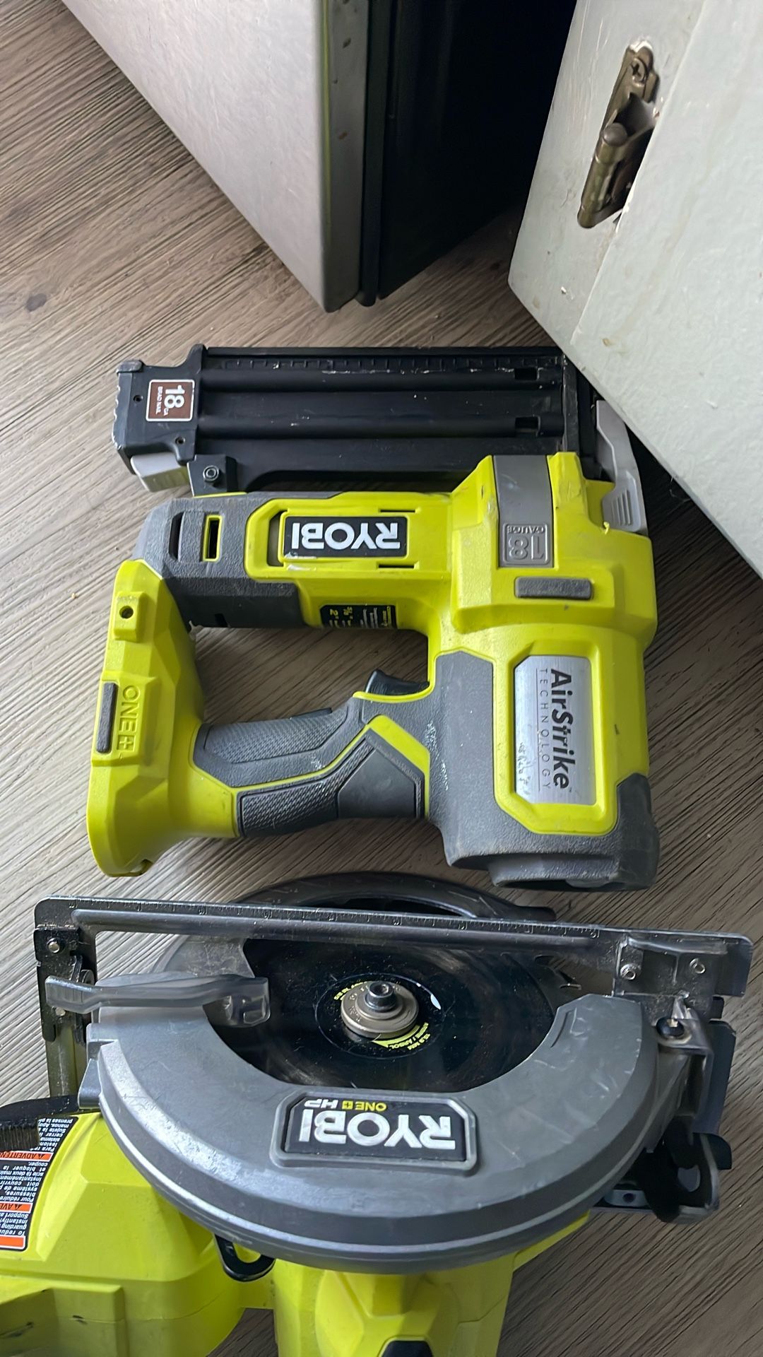 Ryobi Nail Gun And Ryobi Saw Brushless 