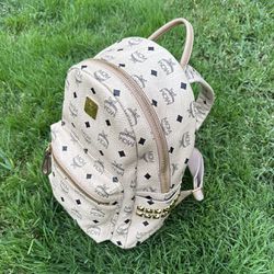 Mcm Small Backpack Soft Pink/beige 