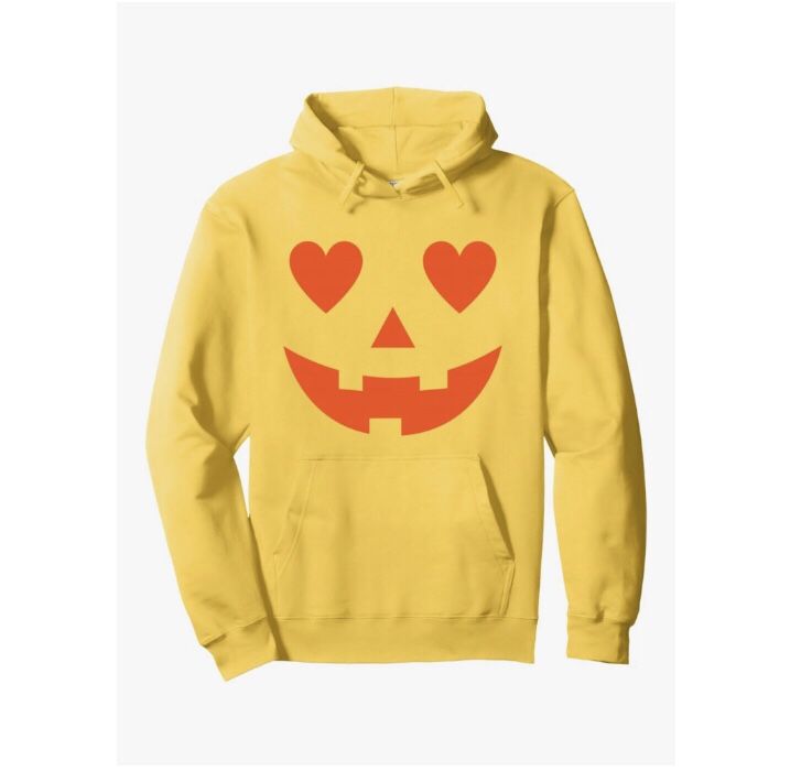 Unisex Halloween Jack-o-Lantern Hoodie (Yellow, L)