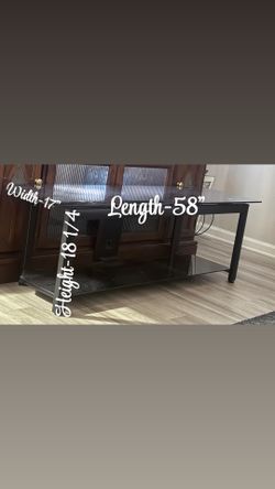 Black glass TV stand
