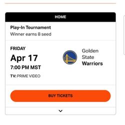 Golden State  vs Suns.Sec 105, Row 14, Seats 1-2