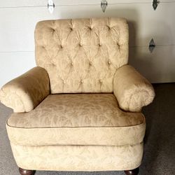Ethan Allen Hyde Tufted Sofá Chair Beige