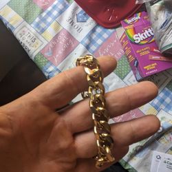 14k Plated Stamped Bracelet 