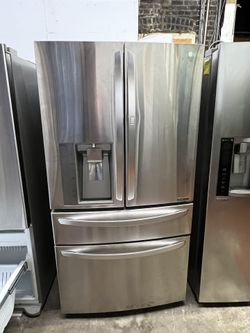 LG 36 W” French four door refrigerator stainless steel/nevera cuatro puertas 