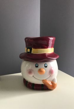 Small Vintage christmas Frosty the snowman jar