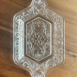 **VINTAGE** Indiana Glass - Tiara - Depression - Clear Sandwich/Serving Platter
