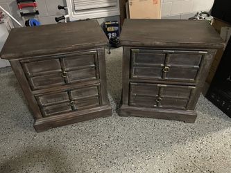 Bedroom End Tables With Two Drawer Each