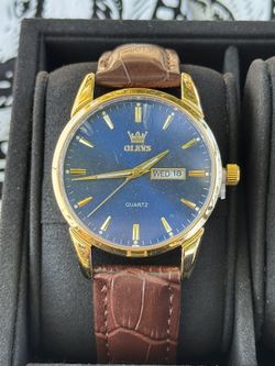 Olevs Watch Blue Brown