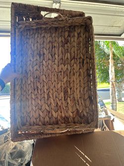 Large Woven Decorative Serving Trays – Set of 2