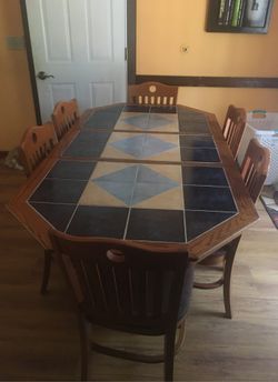 Tile s dinning table set with 6 chairs