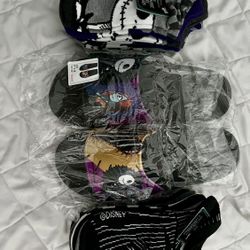 Disney Nightmare Before Christmas Ankle Socks 6 Pairs Jack & Sally 4-10 Slides 9