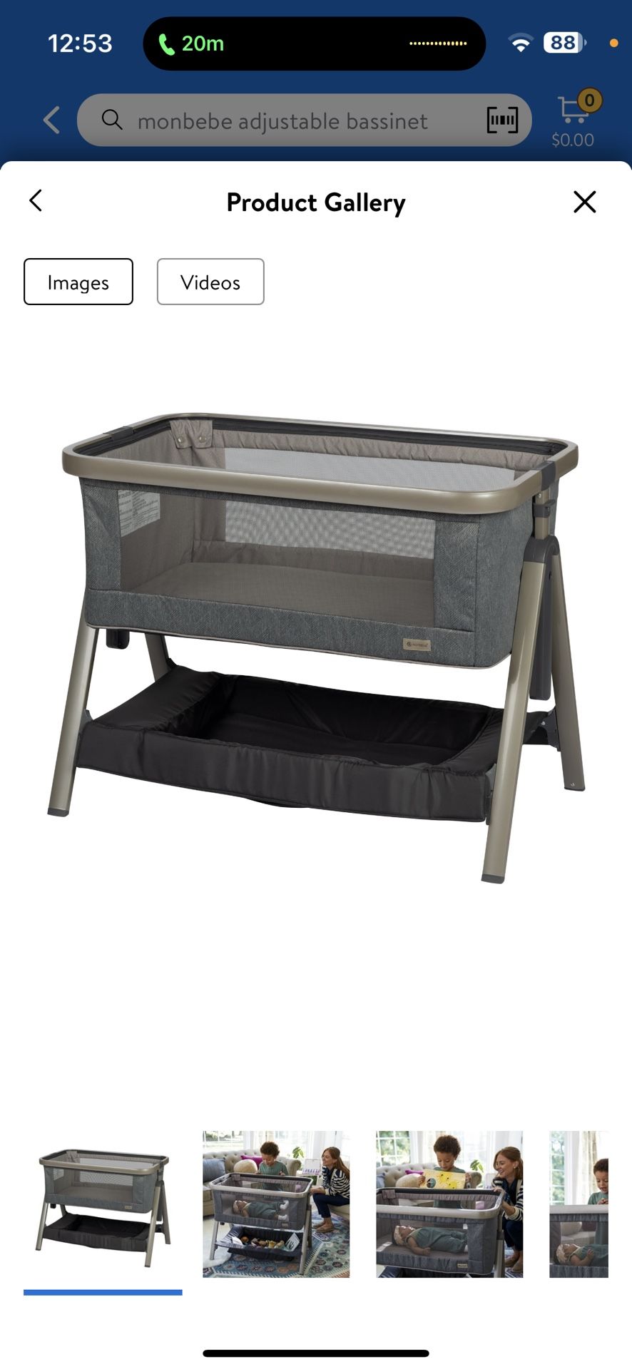 Monbebe Height Adjustable Bassinet 