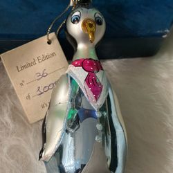 Vintage Glass Penguin Ornament: Handblown Italian Christmas Decor Limited editi