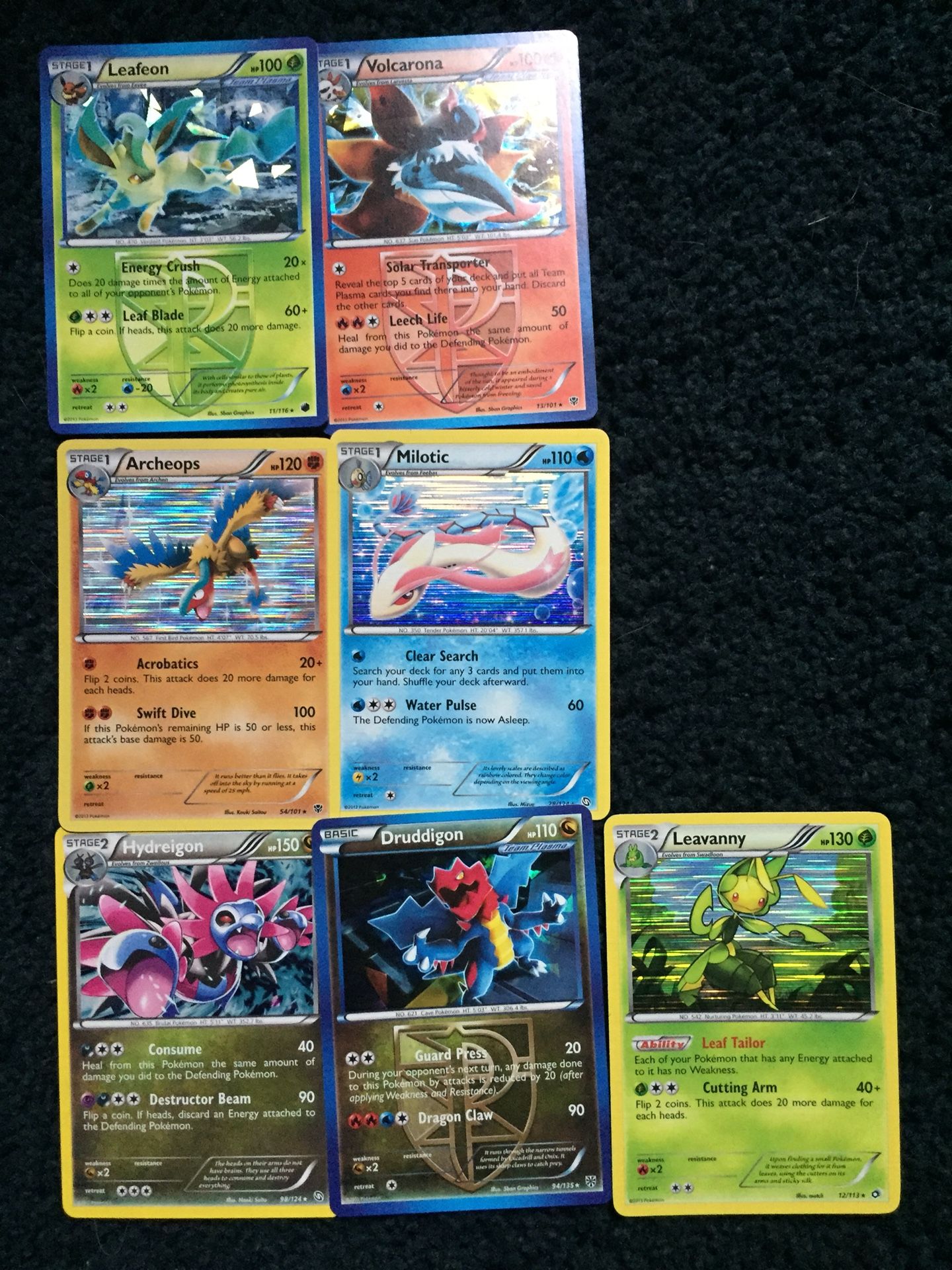 7 Rare Holographic Pokémon Cards