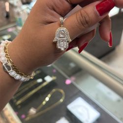 Hand Of Hamsa With Diamonds 
