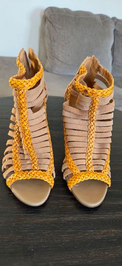 Arezzo Suede Braided Stiletto Sandals 7.5