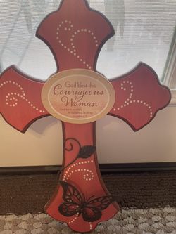 Abbey Press Wooden Cross – “God Bless This Courageous Woman”