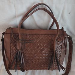 Leather Basket Weave Purse