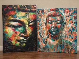 MOVING SALE — Colorful Buddha Canvas Wall Art