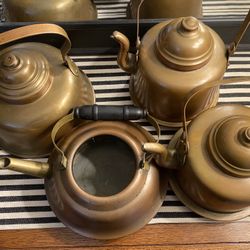 UPDATE: Only One Left - Antique Copper Kettle from Finland - 4 In Group