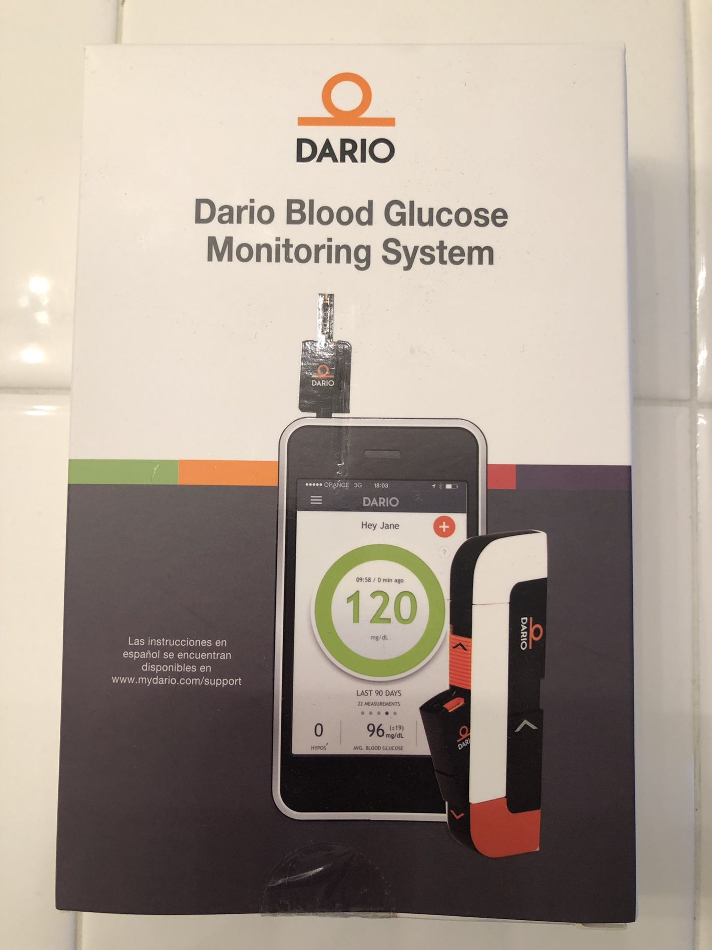 DARIO Blood Glucose Meter for use with I-Phone, Glucose Testing, Diabetes, Diagnostics